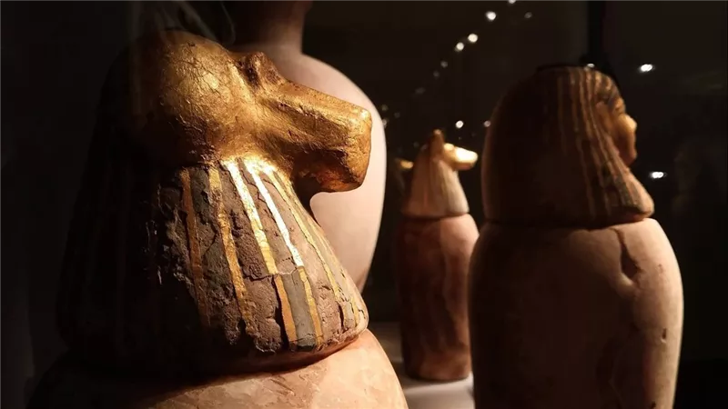 الأواني الكانوبية.. حراس الخلود الأربعة في كنوز بسوسنس الأول بالمتحف المصري