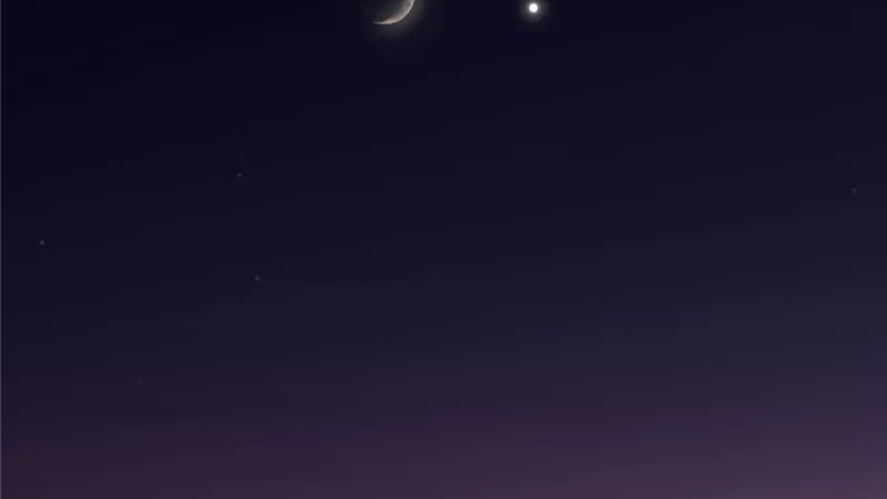 الليلة.. اقتران بديع بين هلال القمر والزهرة 🌙