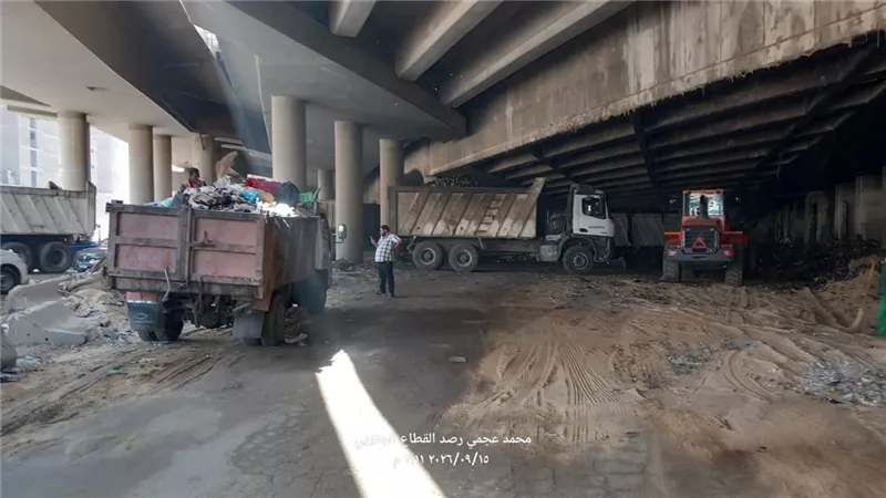 رفع 1400 طن رتش من نفق المنشية بالهرم وفتح الطريق أمام السيارات